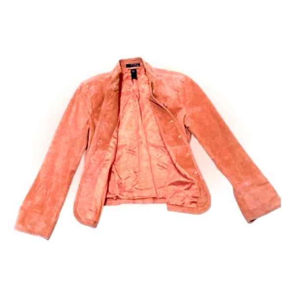 🧥🍊 STUDIO by LIZ CLAIBORNE Vintage Suede Blazer | Y2K Mango Minimalist Sz 12 - Picture 2 of 9